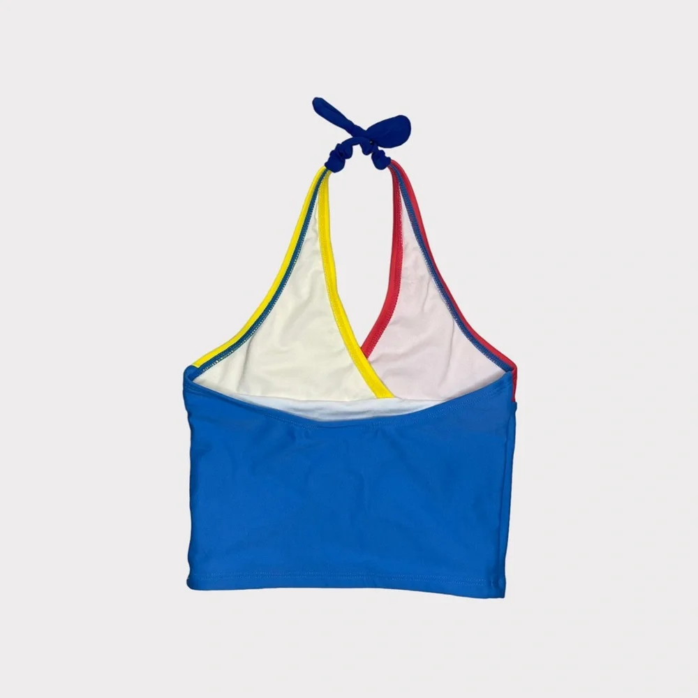 Hanna Andersson Color Block Halter Swim Top
